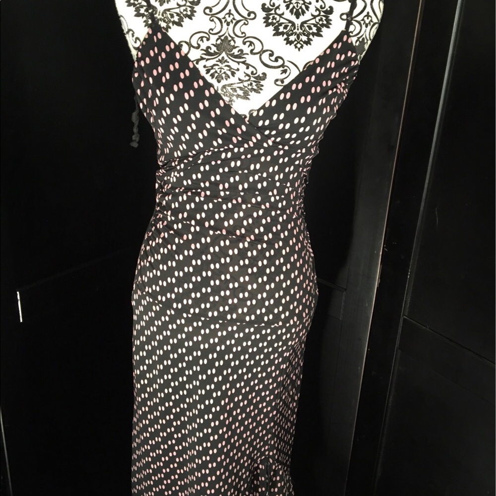 Black and pink polka dot dress